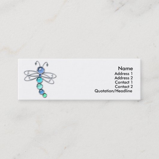 Profiel van metaal en glas mini visitekaartje (Voorkant)