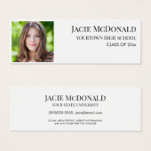 Profiel van modern Afstuderen invoegen: White Mini Visitekaartjes (Voorkant /achterkant)