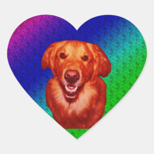 Profiel van Red Golden Retriever Hart Sticker