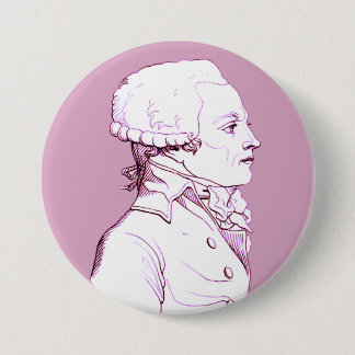 Profiel van Robespierre in Roos Ronde Button 7,6 Cm