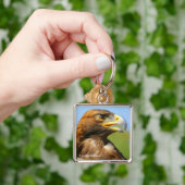 Profiel van Stunning Young Golden Eagle Raptor Sleutelhanger (Hand)
