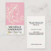 Profiel van vrouw en bloemen | Schoonheidsproducte Visitekaartje (Voorkant / Achterkant)