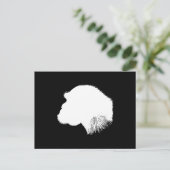 Profiel van witte chimpansee briefkaart (Staand voorkant)