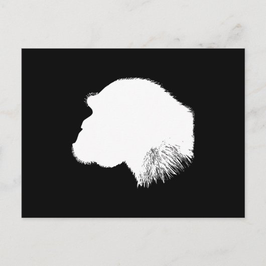 Profiel van witte chimpansee briefkaart (Voorkant)