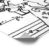  profiel van zwart-wit tekenfiguren poster (Hoek)