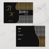 Profiel Visitekaartje Eenvoudig Zwart Goud Zilver (Voorkant / Achterkant)
