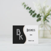 Profiel Visitekaartje Eenvoudig Zwart Wit (Staand voorkant)