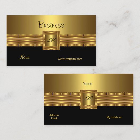 Profiel Visitekaartje Goud op Goud Zwart (Voorkant / Achterkant)