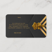 Profiel Zakelijk Goud Zwart Velvet Stripe Visitekaartje (Achterkant)