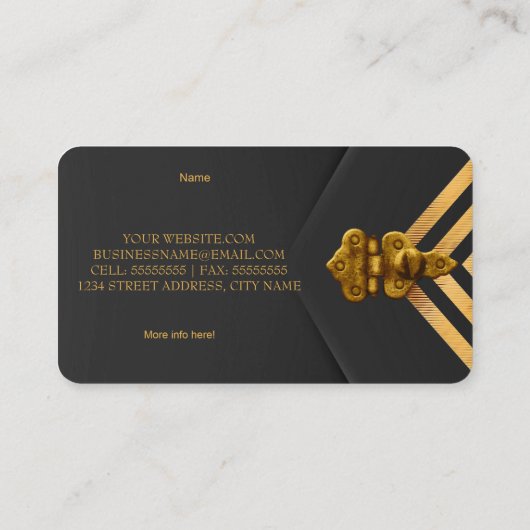 Profiel Zakelijk Goud Zwart Velvet Stripe Visitekaartje (Achterkant)