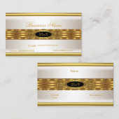 Profiel Zakelijke Crème Goud Monogram Zwart Visitekaartje (Voorkant / Achterkant)