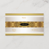 Profiel Zakelijke Crème Goud Monogram Zwart Visitekaartje (Achterkant)