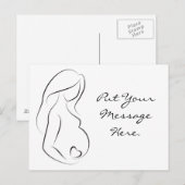 Profiel Zwangere vrouw buikhart Aankondigingskaart (Voorkant / Achterkant)