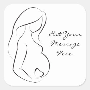 Profiel Zwangere vrouw Vierkante Sticker