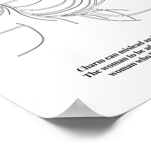 Profielen 31:30 Womans Face Line Art Sketch Black  Poster (Hoek)