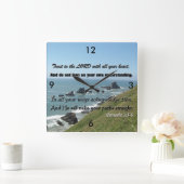 Profielen 3:5-6 Clock! Trust the Lord every minuut Vierkante Klok (Huis)