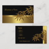 Profielkaart Aziatisch Zwart Goud Bamboe 2 Visitekaartje (Voorkant / Achterkant)