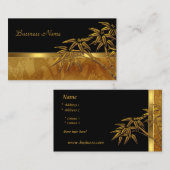 Profielkaart Aziatisch Zwart Goud Bamboe Visitekaartje (Voorkant / Achterkant)