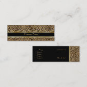 Profielkaart Business Animal Print Gold Black Mini Visitekaartje (Voorkant / Achterkant)