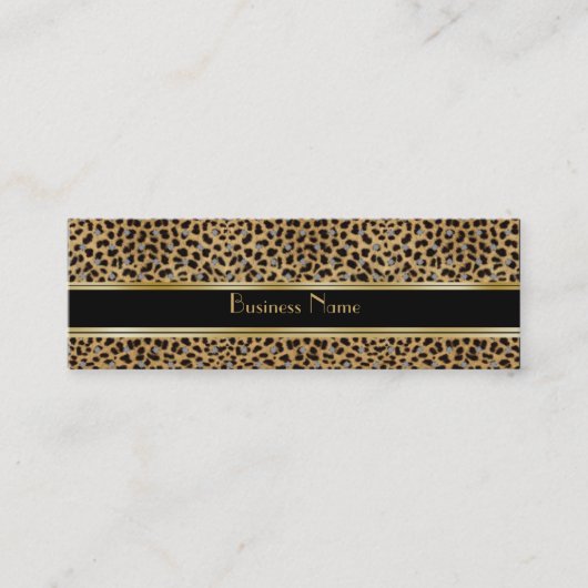 Profielkaart Business Animal Print Gold Black Mini Visitekaartje (Voorkant)