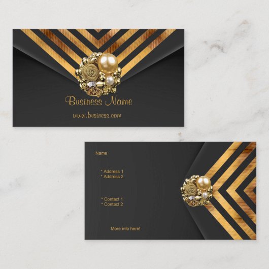 Profielkaart Business Gold Jewel Black Velvet Stri Visitekaartje (Voorkant / Achterkant)