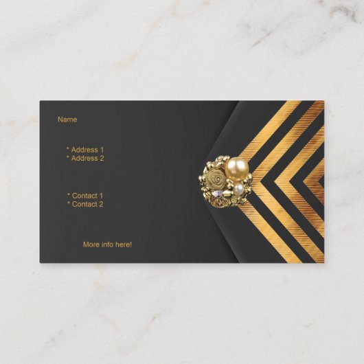 Profielkaart Business Gold Jewel Black Velvet Stri Visitekaartje (Achterkant)
