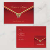 Profielkaart Business Red Gold Bow Visitekaartje (Voorkant / Achterkant)