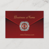 Profielkaart Business Red Velvet Look Afbeelding Visitekaartje (Voorkant)