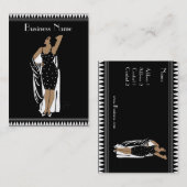 Profielkaart  Glamour Meisje Zwart Wit Visitekaartje (Voorkant / Achterkant)