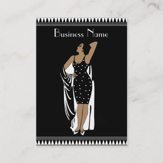 Profielkaart  Glamour Meisje Zwart Wit Visitekaartje (Voorkant)