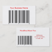 Profielkaart met streepjescode visitekaartje (Voorkant / Achterkant)