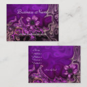Profielkaart Paarse Bloemen Zakelijk Visitekaartje (Voorkant / Achterkant)