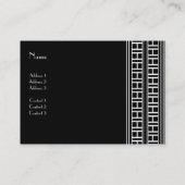 Profielkaart Print Zwart Wit Art Deco Visitekaartje (Achterkant)