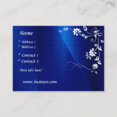Profielkaart Royal Blue Floral Delight Design Visitekaartje (Achterkant)