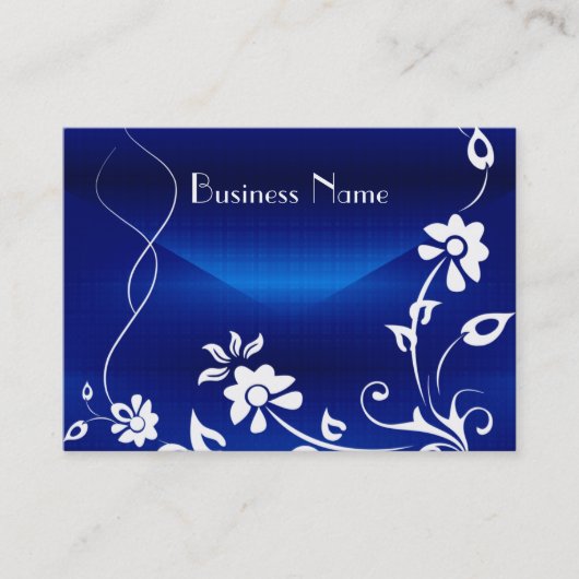 Profielkaart Royal Blue Floral Delight Design Visitekaartje (Voorkant)