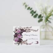 Profielkaart Roze Rozen Wit Visitekaartje (Staand voorkant)