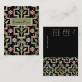 Profielkaart  Roze Zwarte Bloem Visitekaartje (Voorkant / Achterkant)