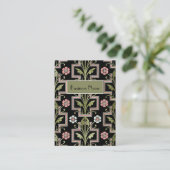 Profielkaart  Roze Zwarte Bloem Visitekaartje (Staand voorkant)