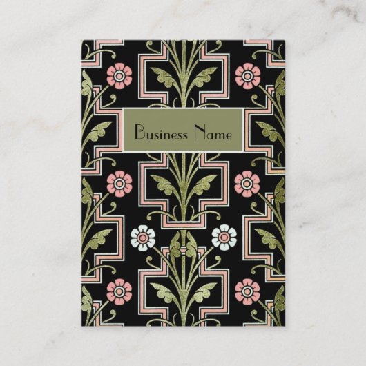 Profielkaart  Roze Zwarte Bloem Visitekaartje (Voorkant)