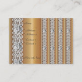 Profielkaart Save the Date Wedding Gold Lace Jewel Visitekaartje (Achterkant)