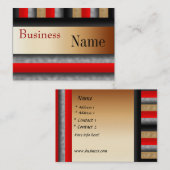Profielkaart Stripe Red Metal Look Gold 3 Visitekaartje (Voorkant / Achterkant)