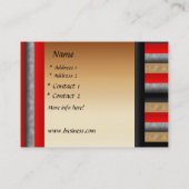 Profielkaart Stripe Red Metal Look Gold 3 Visitekaartje (Achterkant)