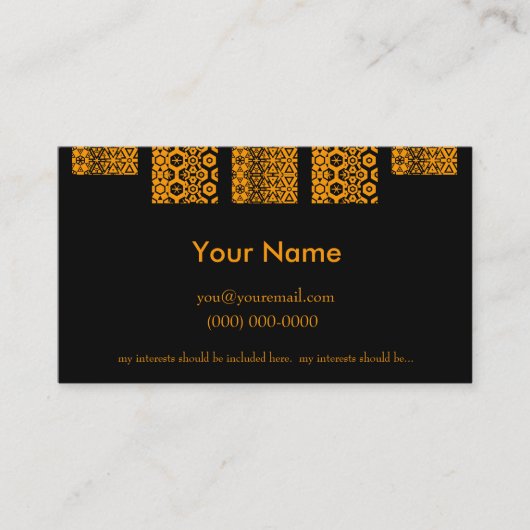 Profielkaart van man visitekaartje (Voorkant)