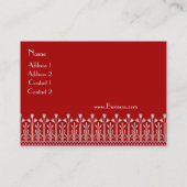Profielkaart  Victoriaans Patroon Rood Wit Visitekaartje (Achterkant)
