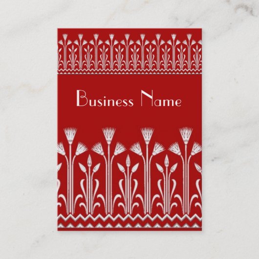 Profielkaart  Victoriaans Patroon Rood Wit Visitekaartje (Voorkant)