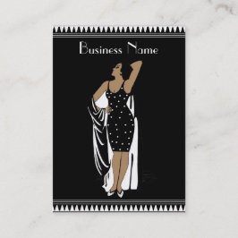 Profielkaart Vintage Glamor Meisje Zwart Wit Visitekaartje
