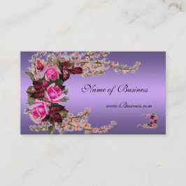 Profielkaart Vintage Mauve Paarse Roze Rozen Visitekaartje