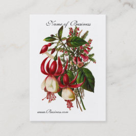 Profielkaart Vintage Rode Bloemen Visitekaartje