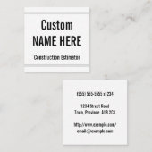 Profielkaart voor Humble, Construction Estimator Vierkante Visitekaartje (Voorkant / Achterkant)