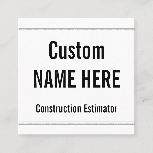 Profielkaart voor Humble, Construction Estimator Vierkante Visitekaartje (Voorkant)